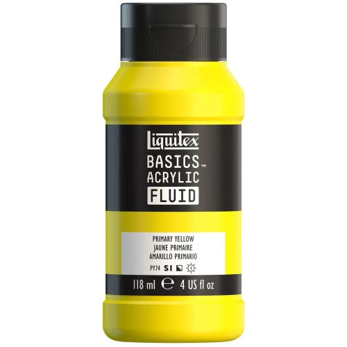 Liquitex Basics Acrylic Fluid Paints 118ml PRIMARY YELLOW