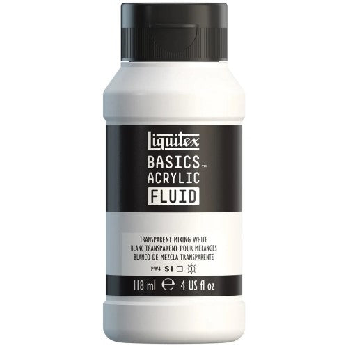 Liquitex Basics Acrylic Fluid Paints 118ml TRANSP MIXING WHT