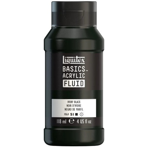 Liquitex Basics Acrylic Fluid Paints 118ml IVORY BLK