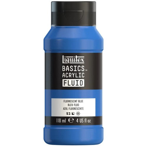 Liquitex Basics Acrylic Fluid Paints 118ml FLUO BLUE