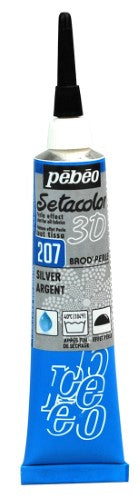 Pebeo 3D Setacolor Paints 20ml PEARL SILVER
