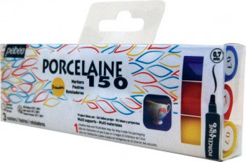 Pebeo Porcelaine 150 Fine Markers Set Of 3 Primary Colours