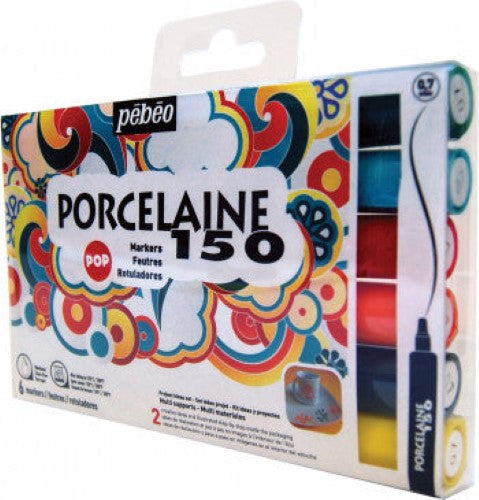 Pebeo Porcelaine 150 Fine Markers Set Of 6 Pop Colours