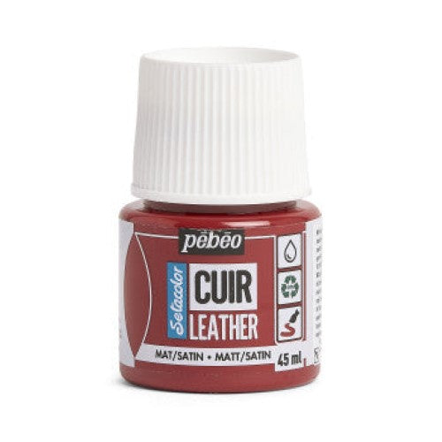 Pebeo Setacolor Leather Paints 45ml DEEP RED