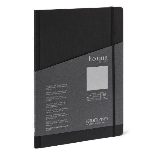 Fabriano Ecoqua Plus Fabric 90gsm Blank Black Notebooks BLANK A4 BLACK 80 SHT