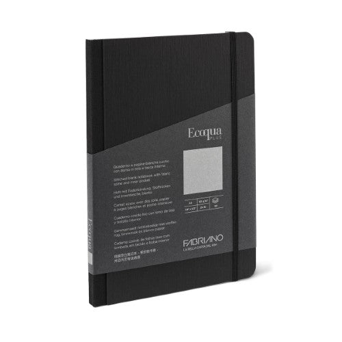 Fabriano Ecoqua Plus Fabric 90gsm Blank Black Notebooks BLANK A5 BLACK 80 SHT