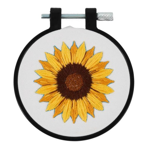 Bucilla 3" Golden Sunflower Stamped Embroidery Kit