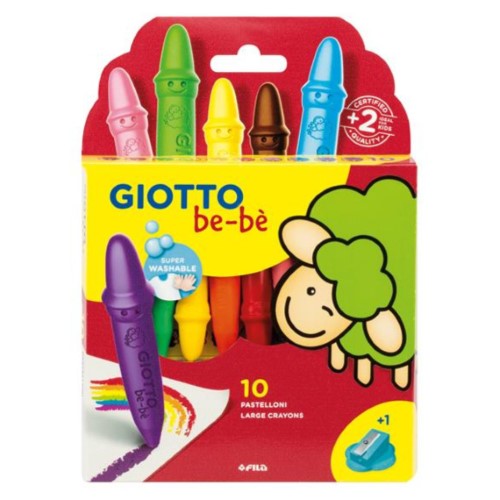 Giotto Be-Be Large Wax Crayons Pack of 10