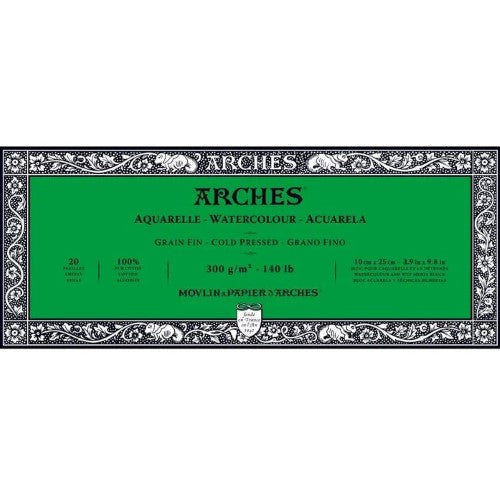 Arches Watercolour Natural White 300gsm Cold Pressed 20 Sheet Blocks A1795056