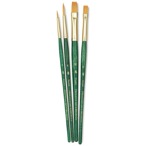 Princeton Real Value Synthetic Golden Taklon 9116 Brushes Set Of 4