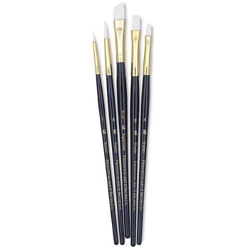 Princeton Real Value Synthetic White Taklon 9136 Brushes Set Of 5