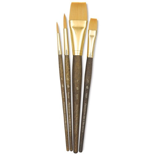 Princeton Real Value Synthetic Golden Taklon 9146 Brushes Set Of 4
