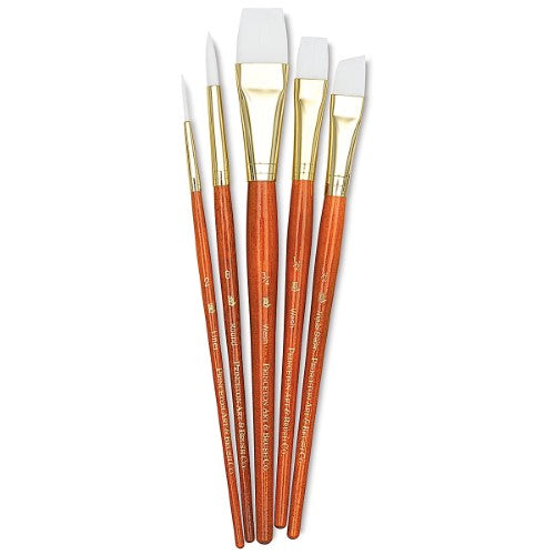 Princeton Real Value Synthetic White Taklon 9151 Brushes Set Of 5