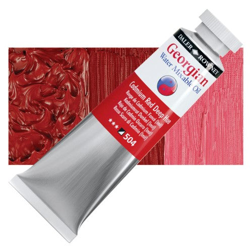 Daler Rowney Georgian Water Mixable Oil Paints 37ml CAD RED DEEP HUE 504