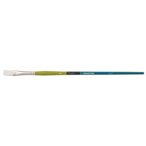 9800 Long Handle White Synthetic Taklon Flat Brushes WHITE FLAT 6