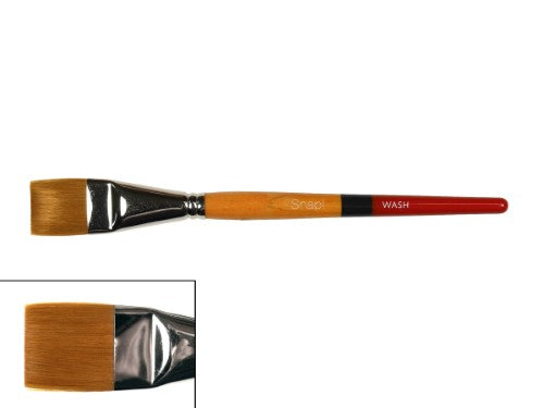 Princeton Snap! 9650 Short Handle Gold Taklon Wash Size 1 Brush 1"