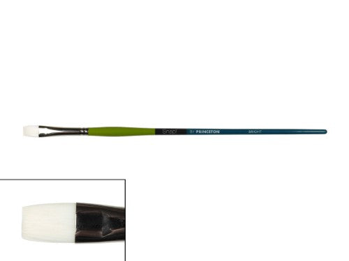 9800 Long Handle White Synthetic Taklon Bright Brushes WHITE BRIGHT 6