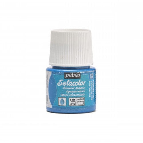 Pebeo Setacolor Opaque Fabric Paints 45ml ELECTRIC BLUE SHIMMER