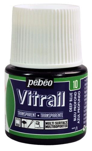 Pebeo Vitrail Transparent Paints 45ml DEEP BLUE
