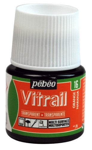 Pebeo Vitrail Transparent Paints 45ml ORANGE