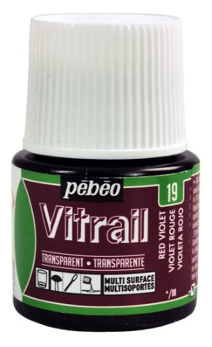 Pebeo Vitrail Transparent Paints 45ml RED VIOLET