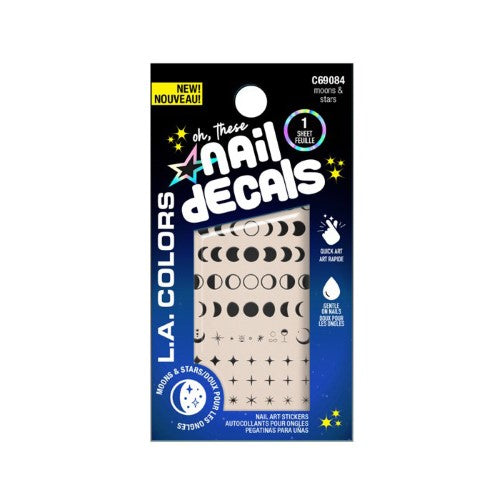 Nail Sticker Decal - LA Colors Black (Moons & Stars)