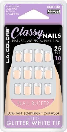 Artificial Nails - LA Colors Classy Nails Nude Glitter (25pc)