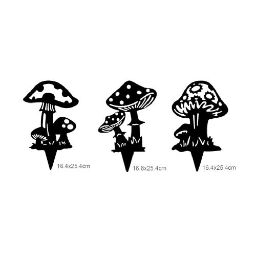 Set of 3 Mushroom Stakes