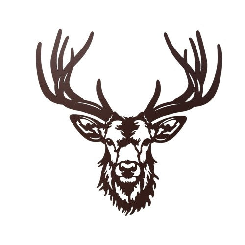 Red Stag Head Rustic Metal Wall Art