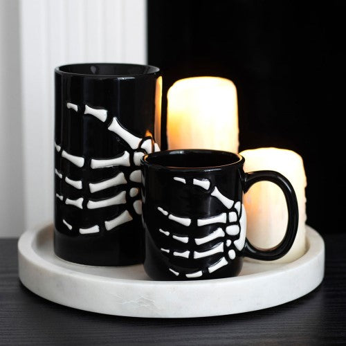 Skeleton Hand Black Ceramic Oil Burner