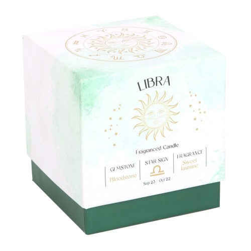 Libra Sweet Jasmine Gemstone Glass Candle