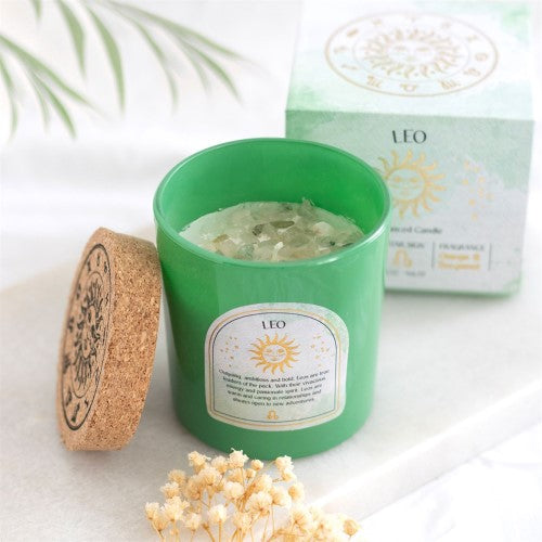 Leo Orange & Bergamot Gemstone Glass Candle