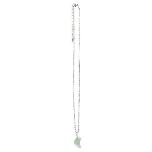 Green Aventurine Crystal Moon Necklace on Greeting Card