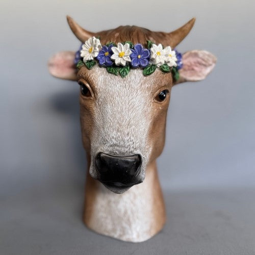 Ornament - Cow With Laurel (15 x 18cm)