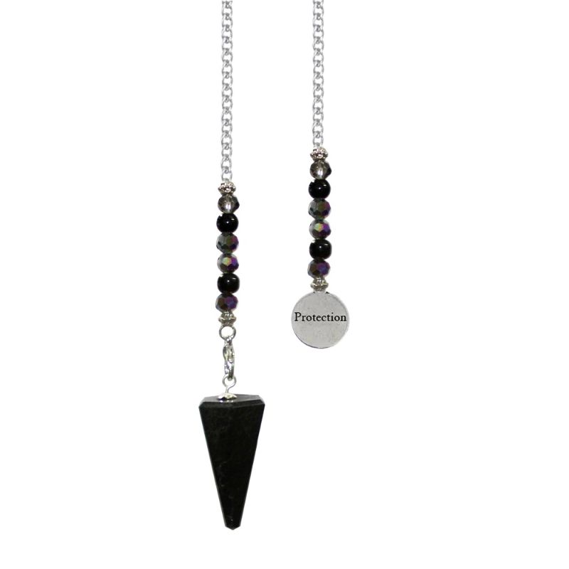 Pendulum Faceted Black Tourmaline Protection