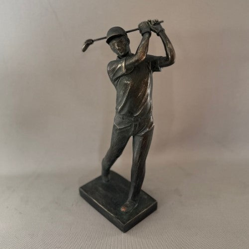 Ornament - Black & Gold Golfer (14 x 30cm)