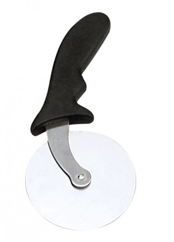Chef Inox 100mm stainless steel pizza cutter with ergonomic handle for precise and effortless slicing.