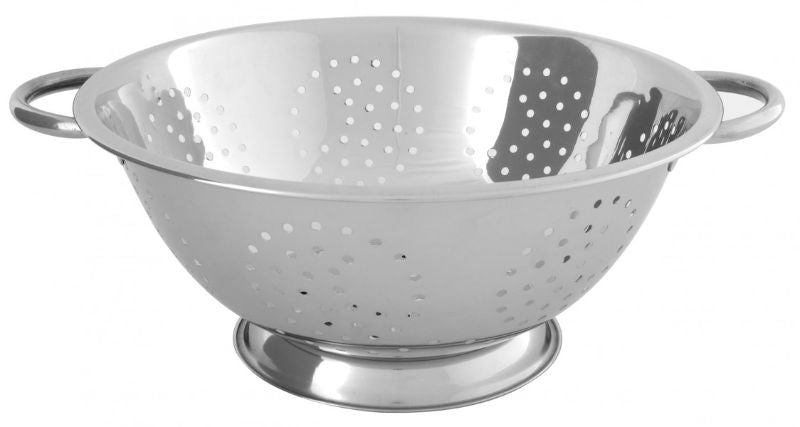 Chef Inox 5.0L stainless steel colander, durable 4mm design for easy draining and rinsing in any kitchen.