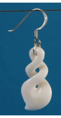 Handcrafted Bone Double Twist Earrings, 26mm long, symbolizing life's journey and connection, perfect for any occasion.