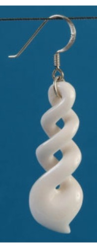 Handcrafted Bone Triple Twist Earrings, 37mm long, symbolizing life's journey and bonds, perfect for any occasion.