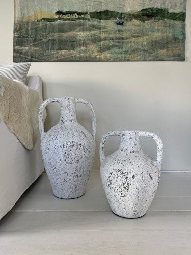 Lombok Urn - Buffalo Antique Whitewash Large (60cm)