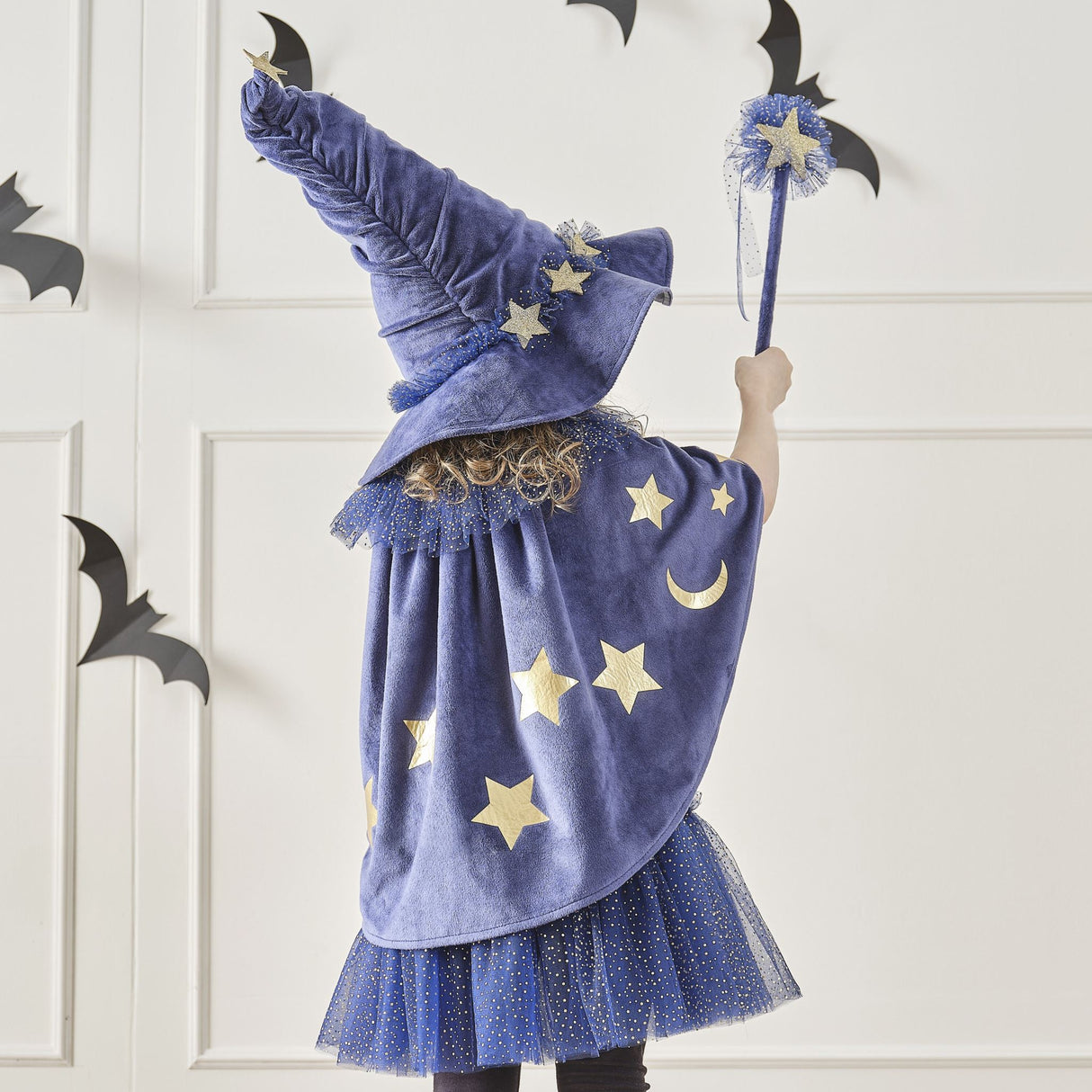 Wizard Wand - Fancy Dress Navy & Gold Star