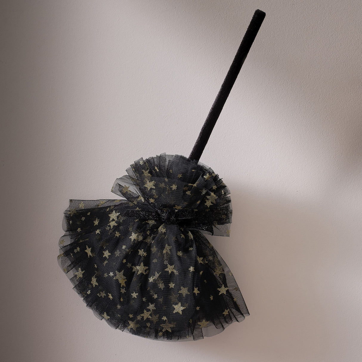 Witches Broom - Fancy Dress Black & Gold Star