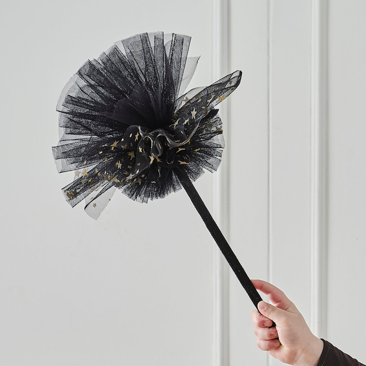 Witches Broom - Fancy Dress Black & Gold Star