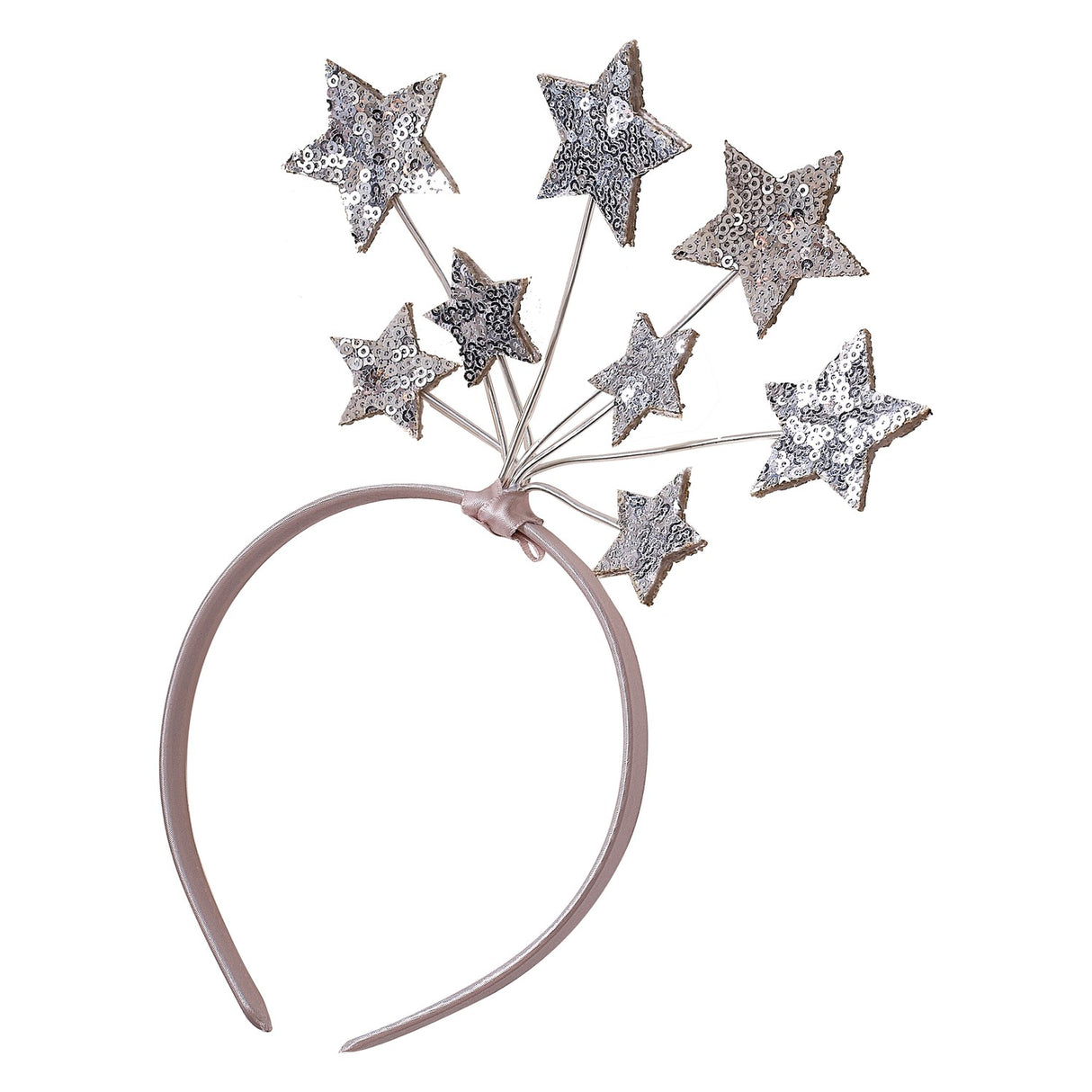 Fancy Dress Headband - Pink & Silver Sequin Star