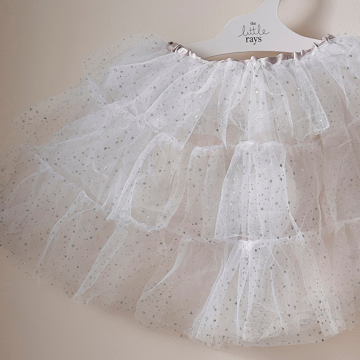 Fairy Princess Costume Tutu - Fancy Dress White & Silver Sparkle (3-5 Years)