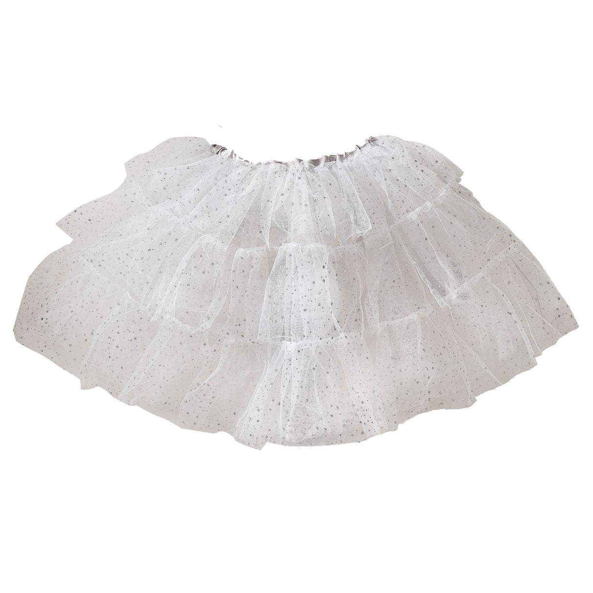 Fairy Princess Costume Tutu - Fancy Dress White & Silver Sparkle (3-5 Years)