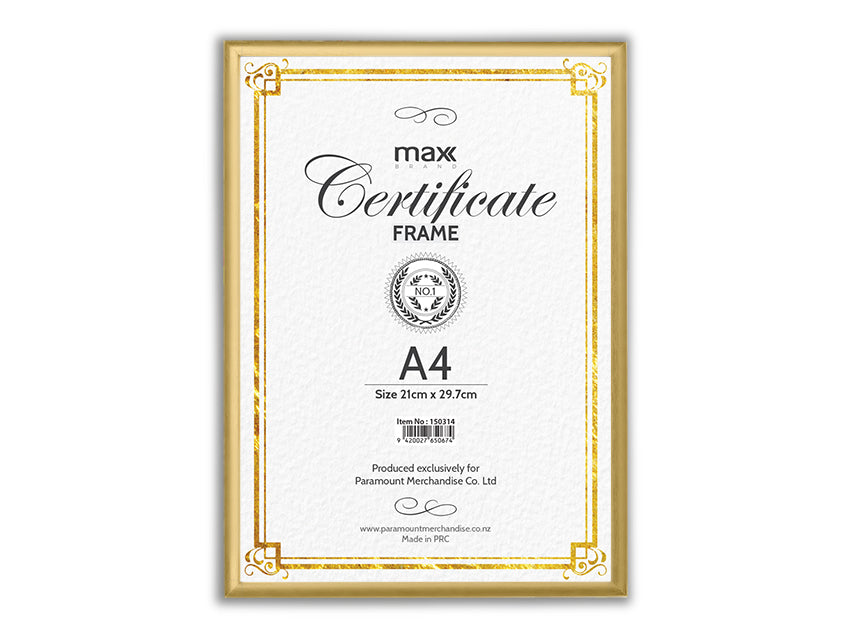 A4 Photo Frame - Max Brand Gold 21 x 30cm (12 Units)