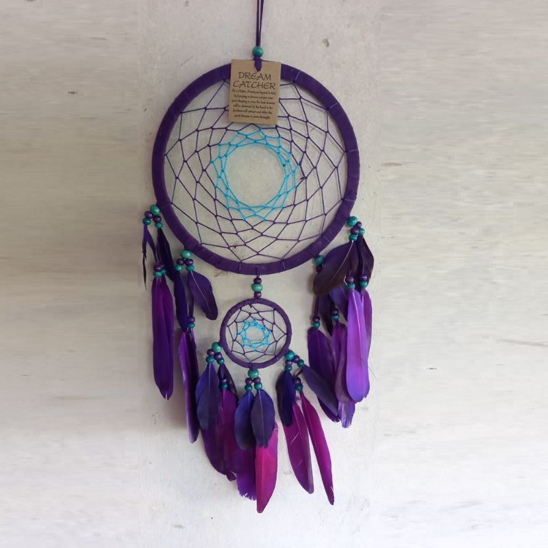Purple 2 Hoop Dreamcatcher 16cm