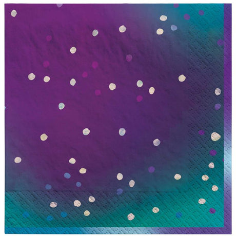 Sparkling Sapphire Lunch Napkins in iridescent blue, perfect for elegant dining and festive celebrations. Pack of 16.